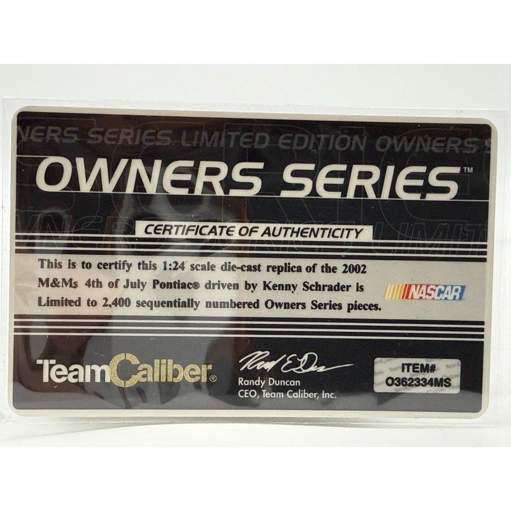 Ken Schrader #36 M&M's 4th of July 2002 Team Caliber 1/2400 DIN 701