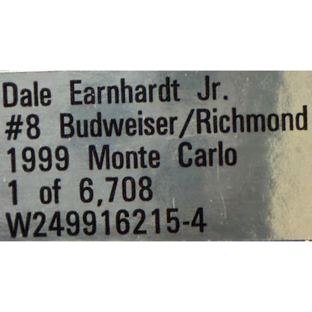 Dale Earnhardt Jr. #8 Budweiser Richmond 1999 Monte Carlo Rookie 1:24 1/6708