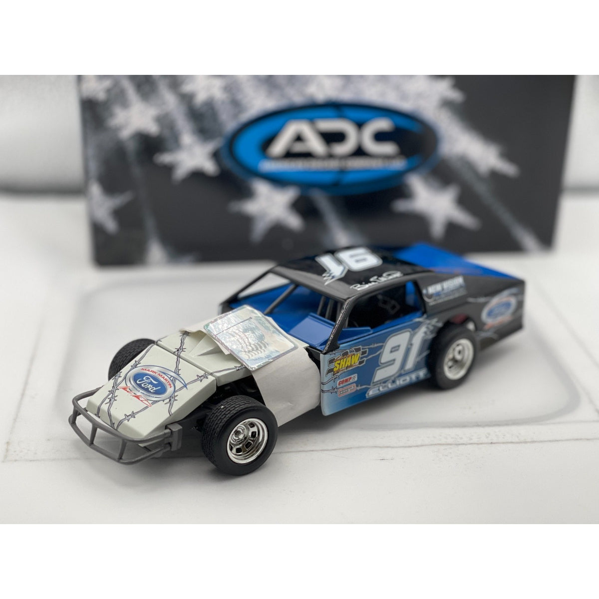 Bill Elliott #91 Ford ADC Dirt Track Car Autographed 124 1 of 500 NASCAR