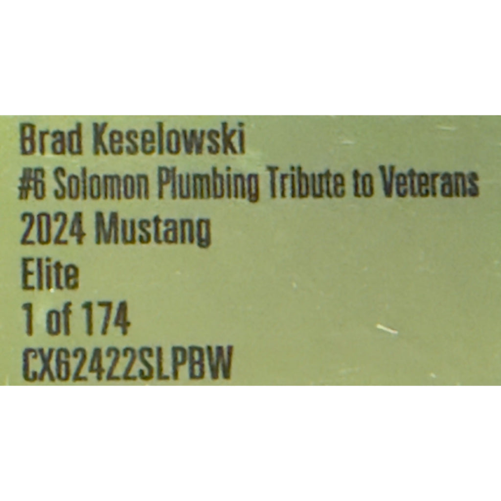 Brad Keselowski #6 Solomon Plumbing Veterans 2024 Mustang Elite 1/174 DIN 171