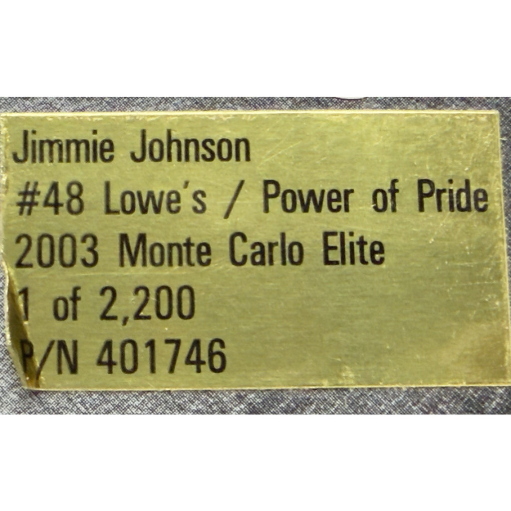 Jimmie Johnson #48 Lowe's Power of Pride 2003 Monte Carlo ELITE 1/2200 DIN 657