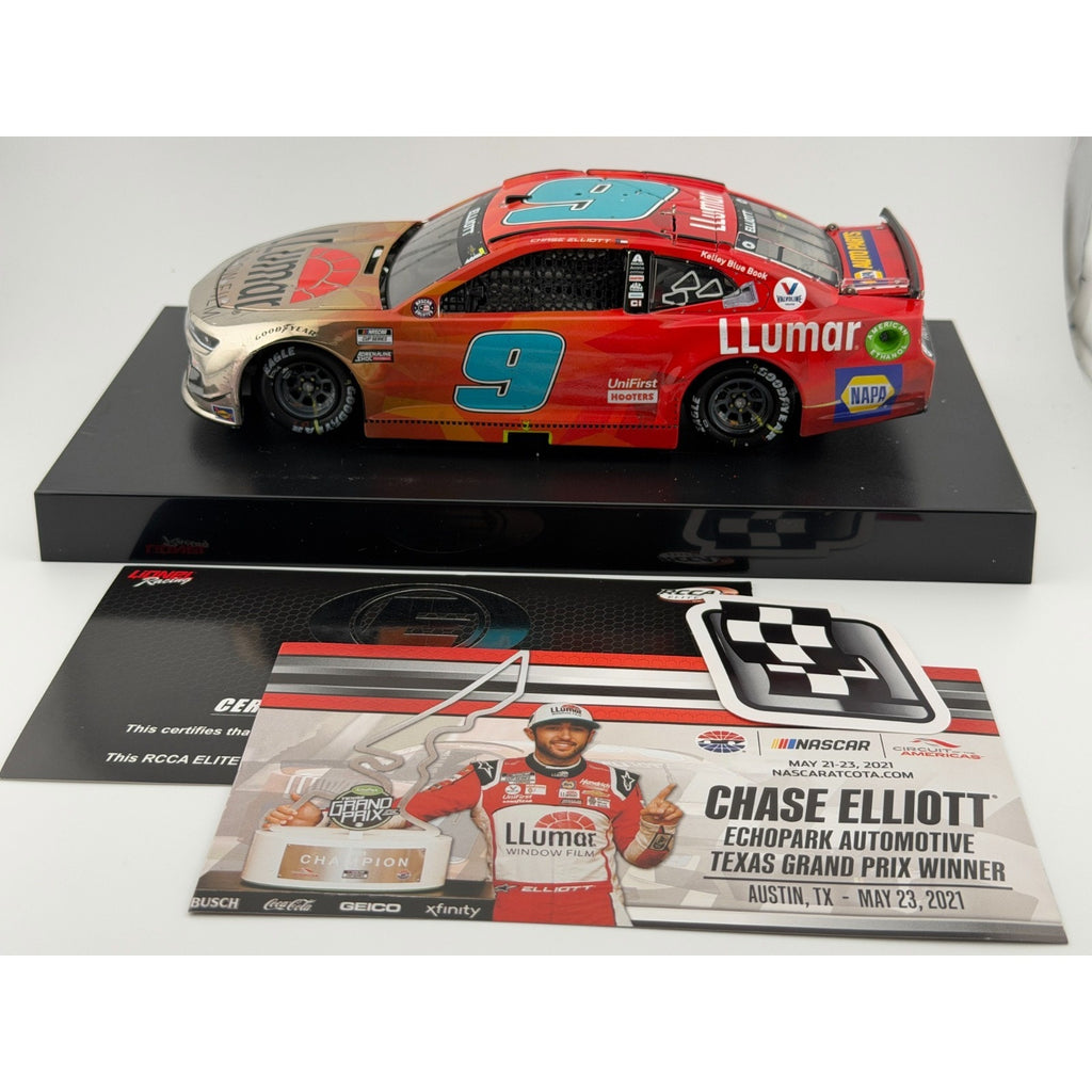 Chase Elliott #9 Llumar COTA Win 2021 Camaro ZL1 Elite Color Chrome 1/141 DIN 39