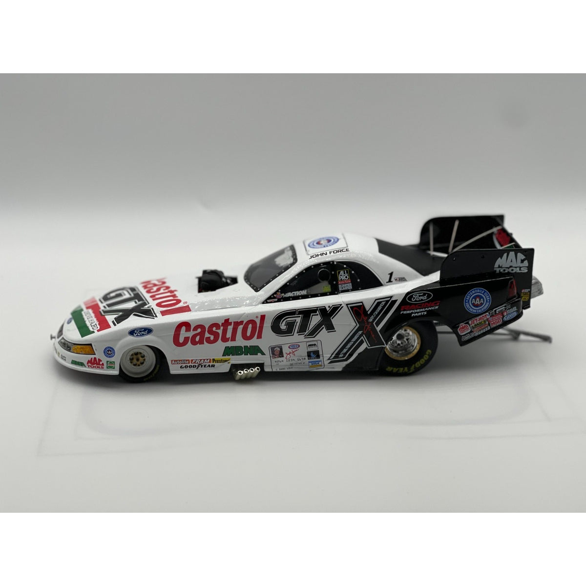 John Force Castrol GTX 2001 Mustang Funny Car Diecast
