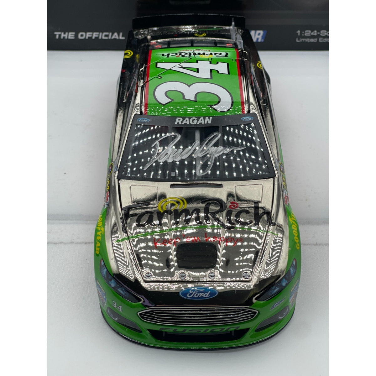 XRARE David Ragan #34 Farm Rich 2014 Fusion Color Chrome Autographed 1 of 48