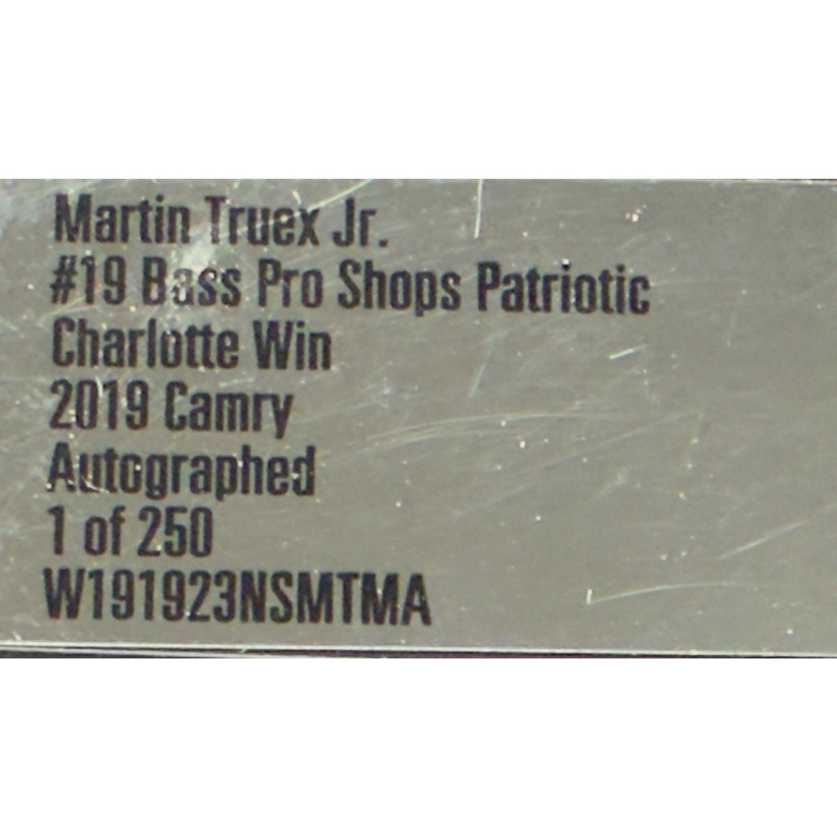 Martin Truex Jr. #19 Bass Pro Patriotic 2019 Charlotte Win Autographed 1/250