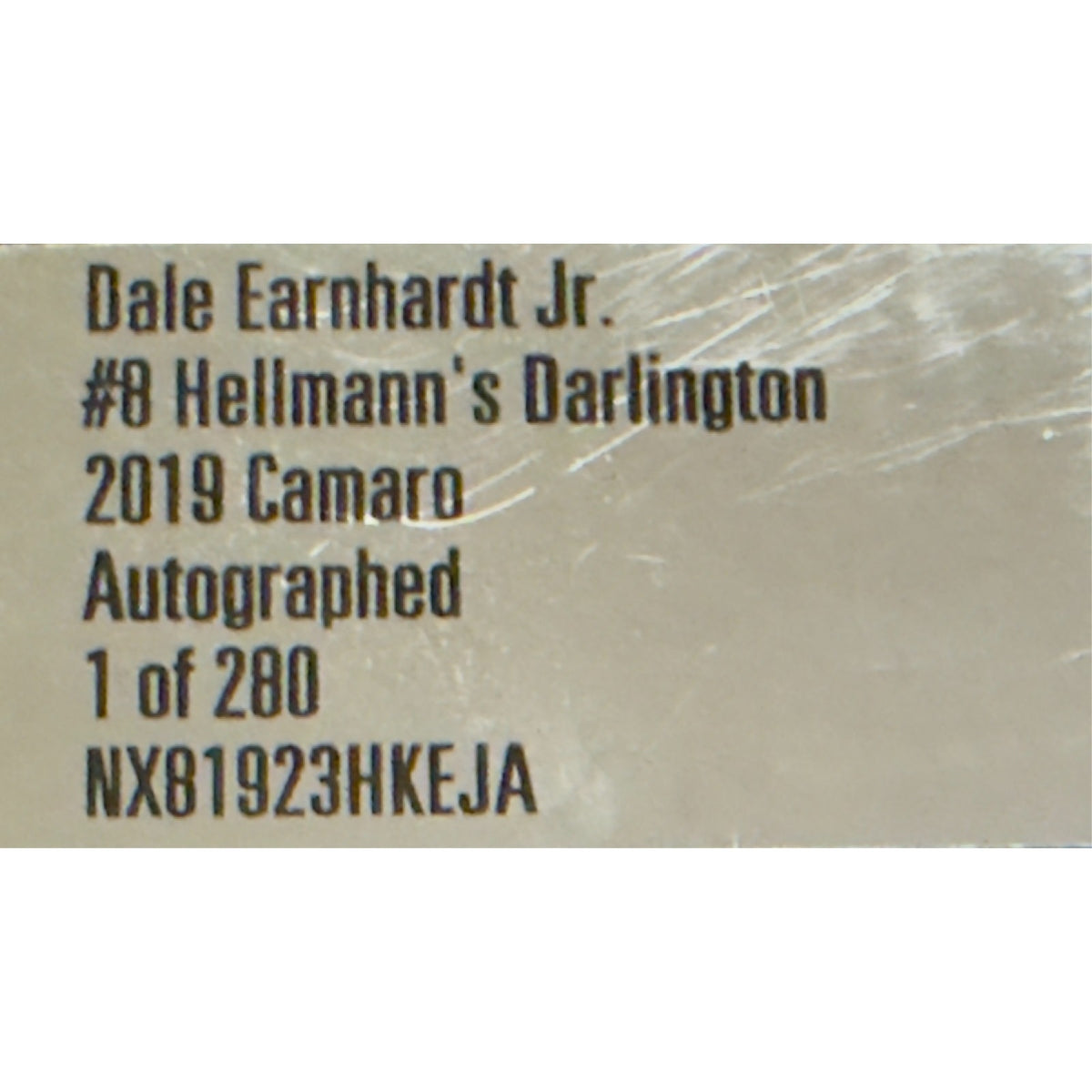 Dale Earnhardt Jr. #8 Hellmann's Darlington 2019 Camaro Auto 1 of 280 DIN 113