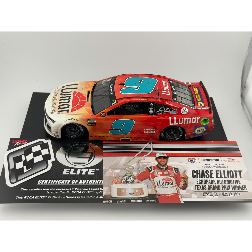 Chase Elliott #9 Llumar COTA Win 2021 Camaro Elite Liquid Color 1 of 185 DIN 154