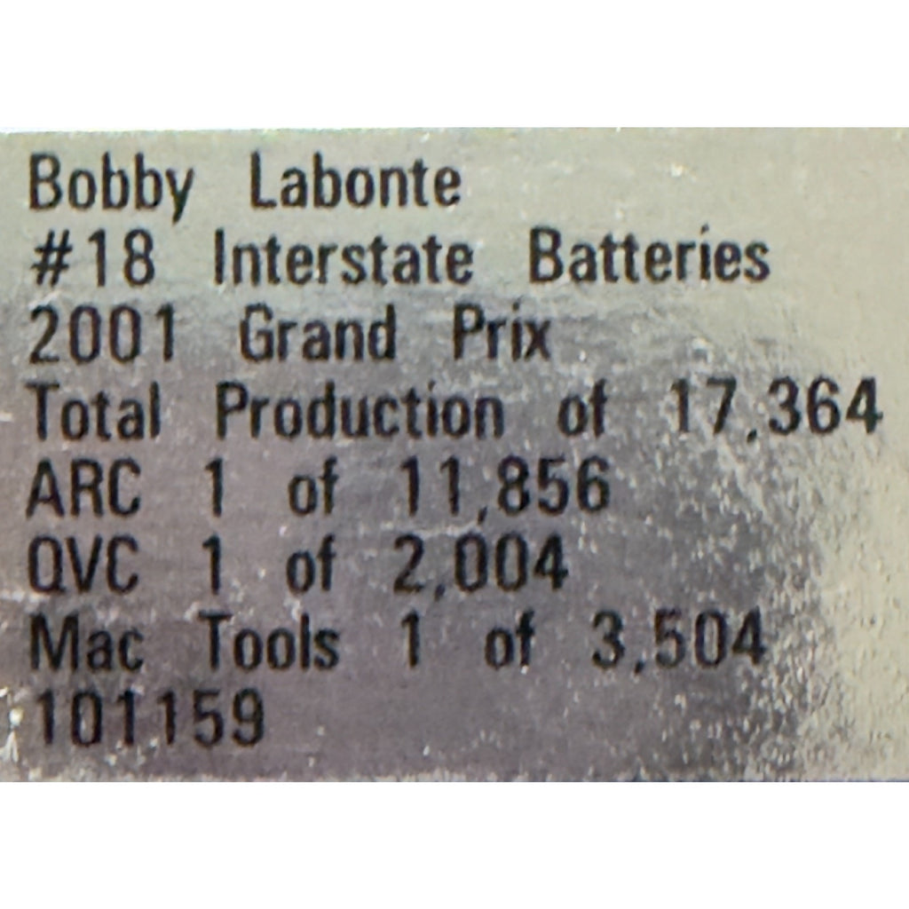 Bobby Labonte #18 Interstate Batteries 2001 Grand Prix 1/17364 NASCAR Diecast