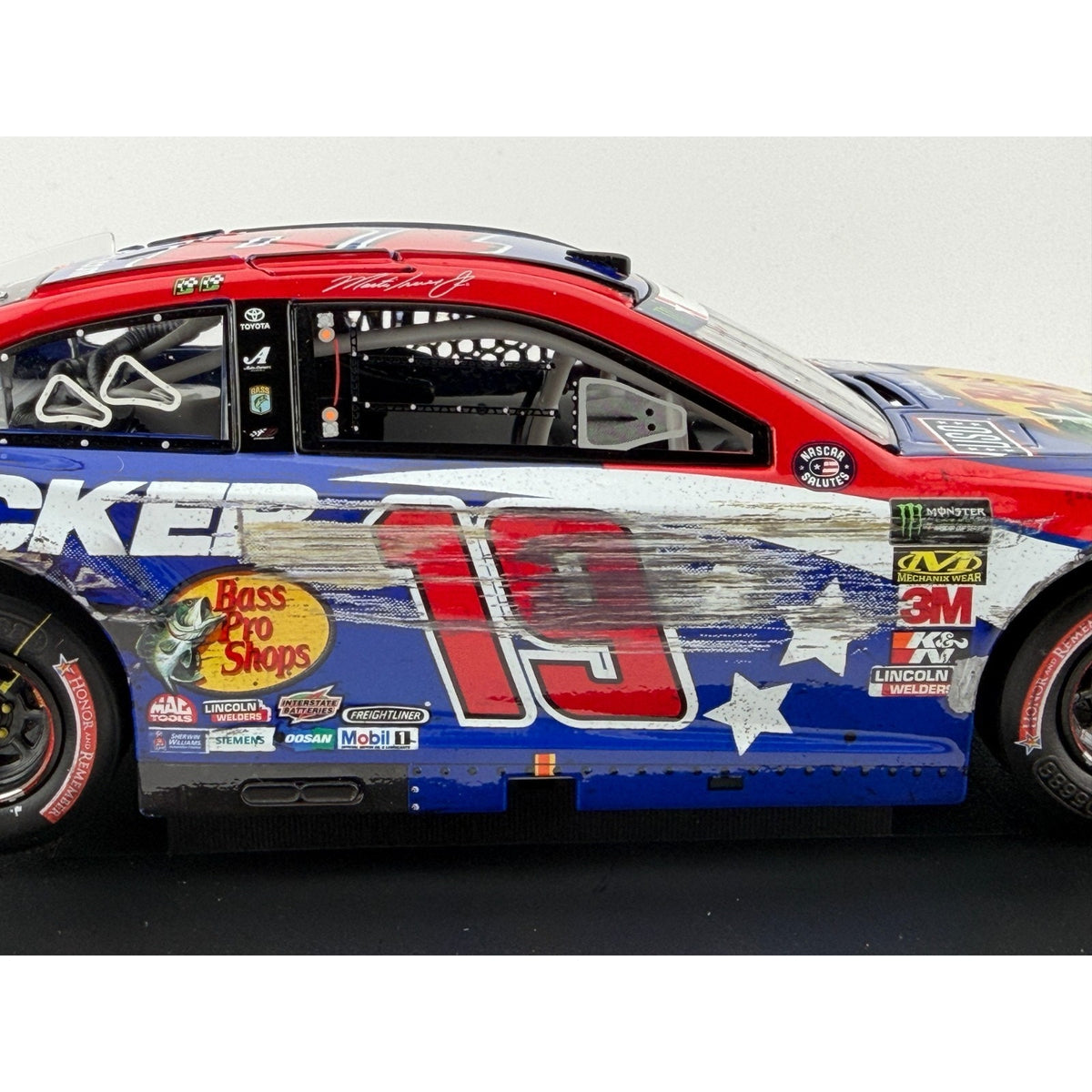 Martin Truex Jr. #19 Bass Pro Patriotic 2019 Charlotte Win Autographed 1/250