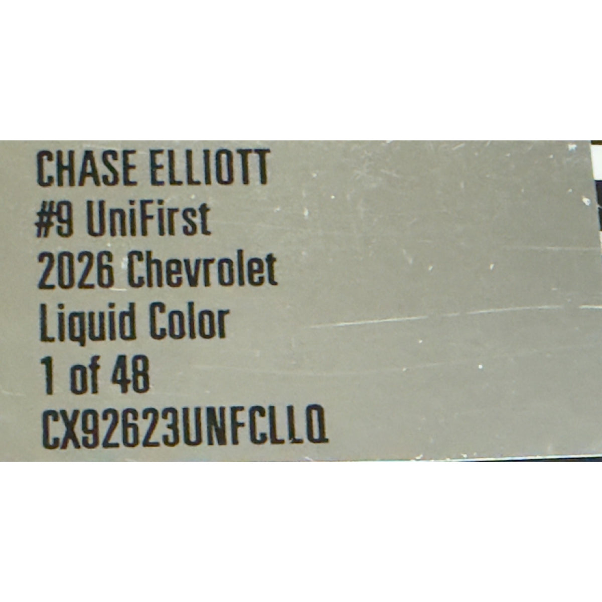 Chase Elliott #9 UniFirst 2026 Chevrolet Camaro Liquid Color 1 of 48 DIN 29