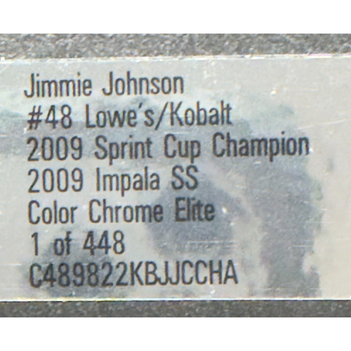 Jimmie Johnson #48 Lowe's Kobalt 2009 4X Champion Color Chrome ELITE 1/448 #437