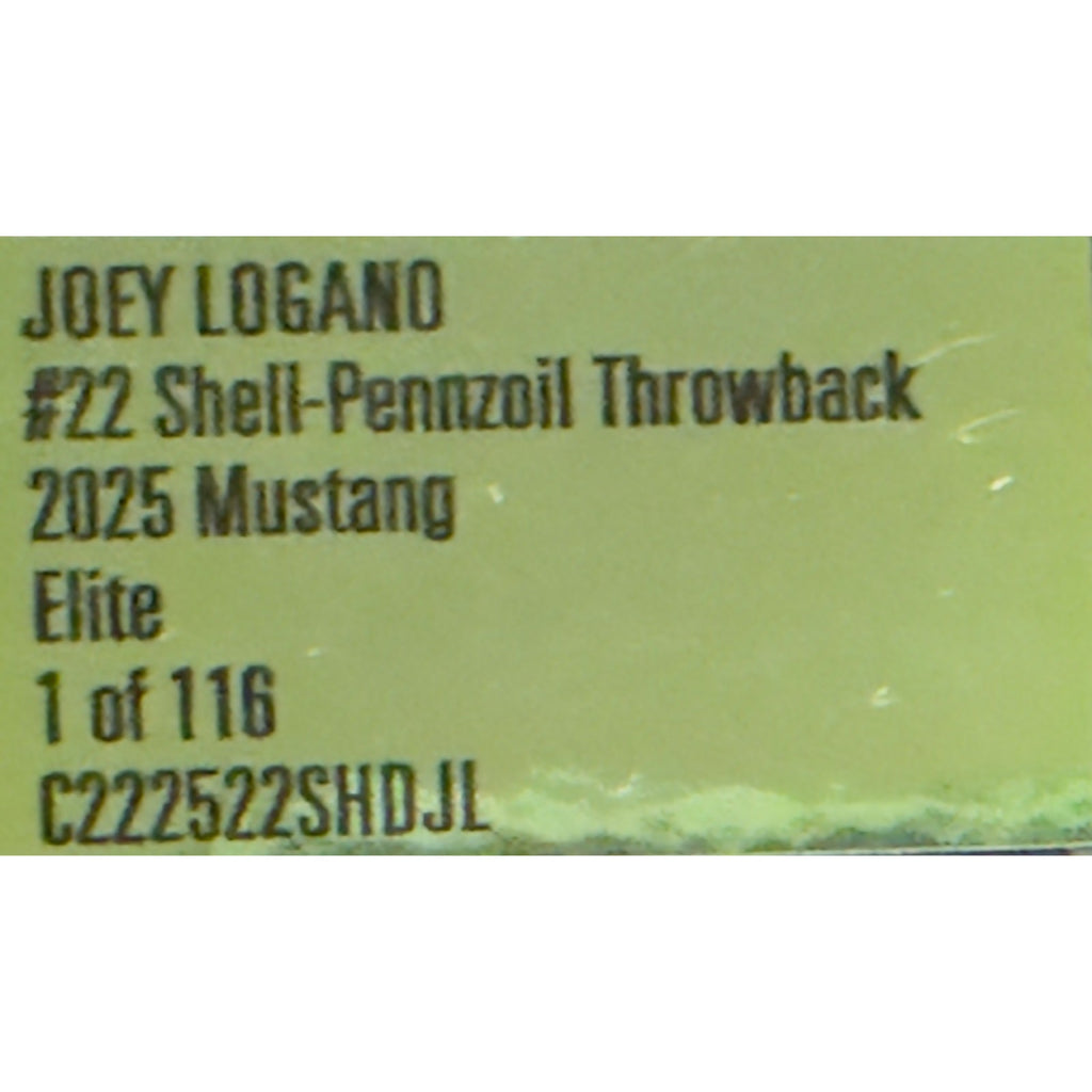 Joey Logano #22 Shell Pennzoil Throwback 2025 Mustang ELITE 1:24 1/116 DIN 44
