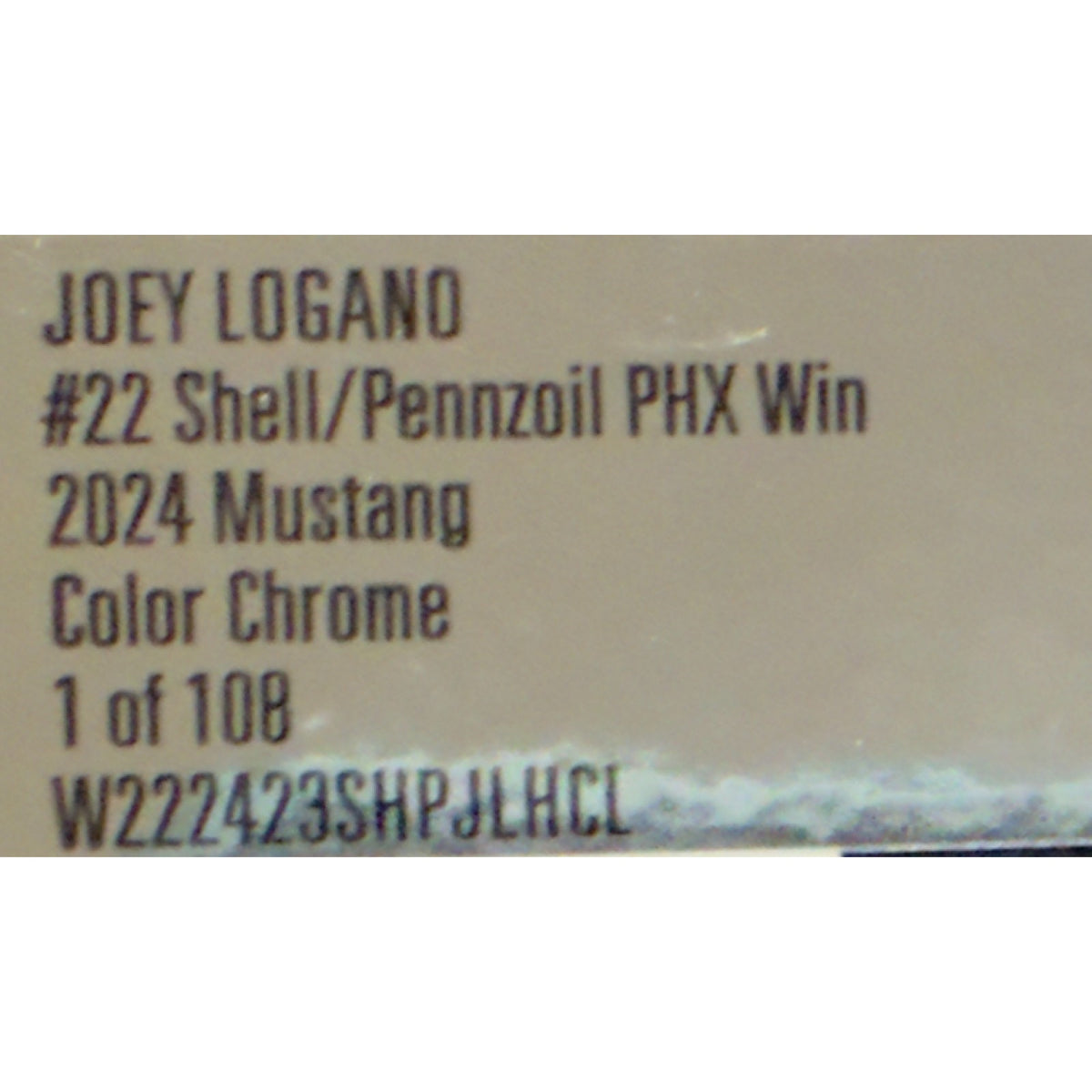 Joey Logano #22 Shell Pennzoil Phoenix Win 2024 Mustang Color Chrome 1/108 #66