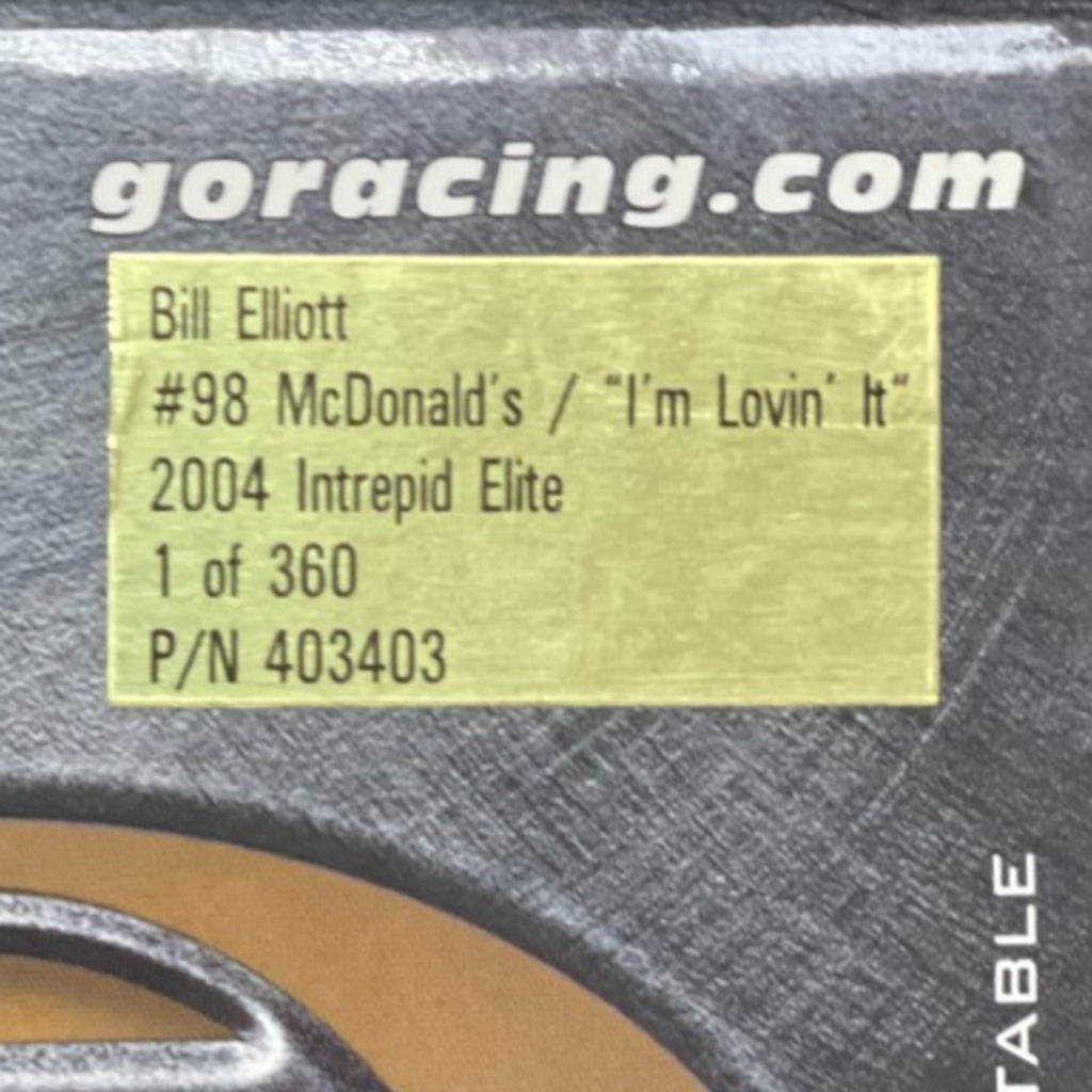 Bill Elliott #98 McDonald’s “I’m Lovin’ It” 2004 Intrepid ELITE 1 of 300 DIN 31