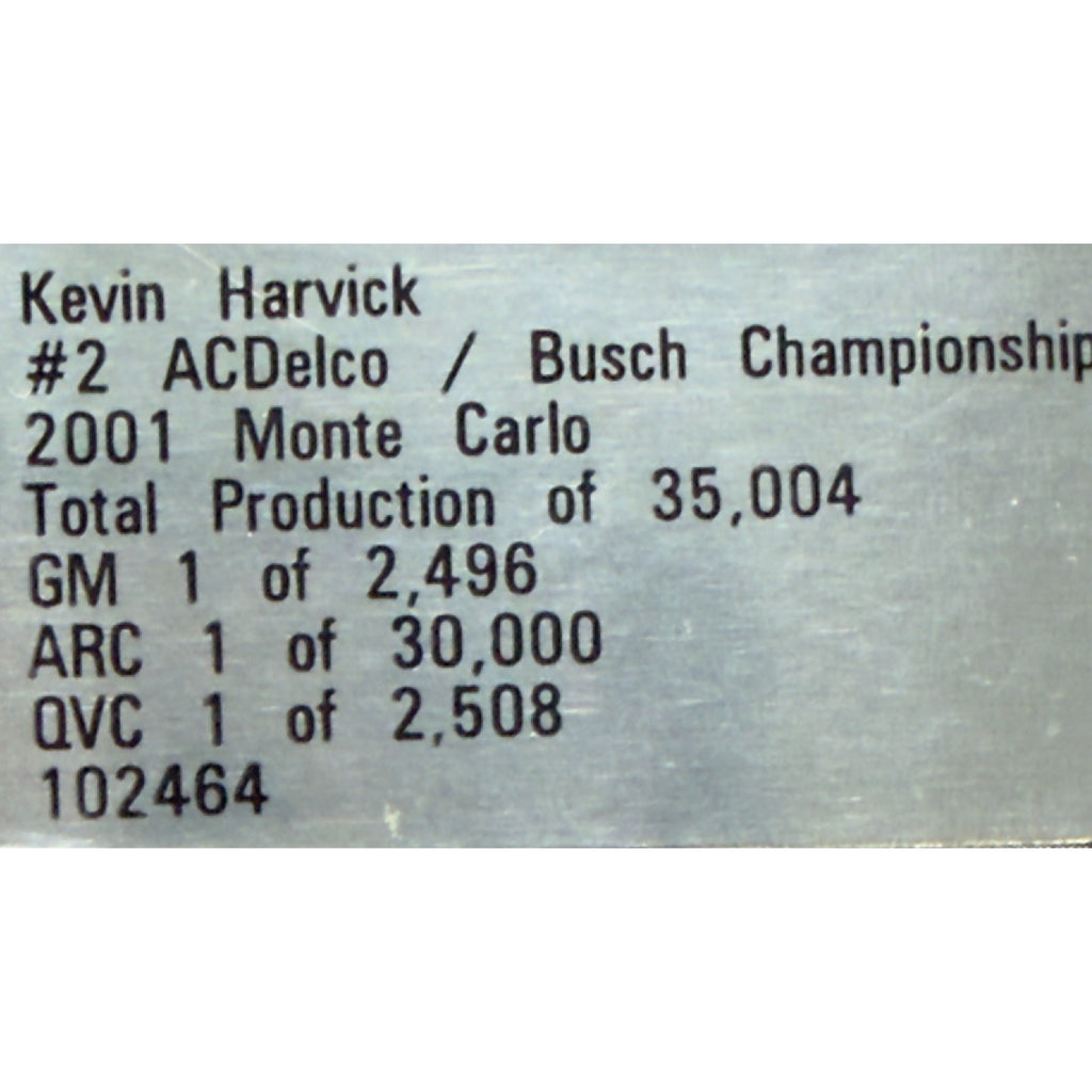 Kevin Harvick #2 ACDelco Busch Champion 2001 Monte Carlo GM Dealers 1/2496