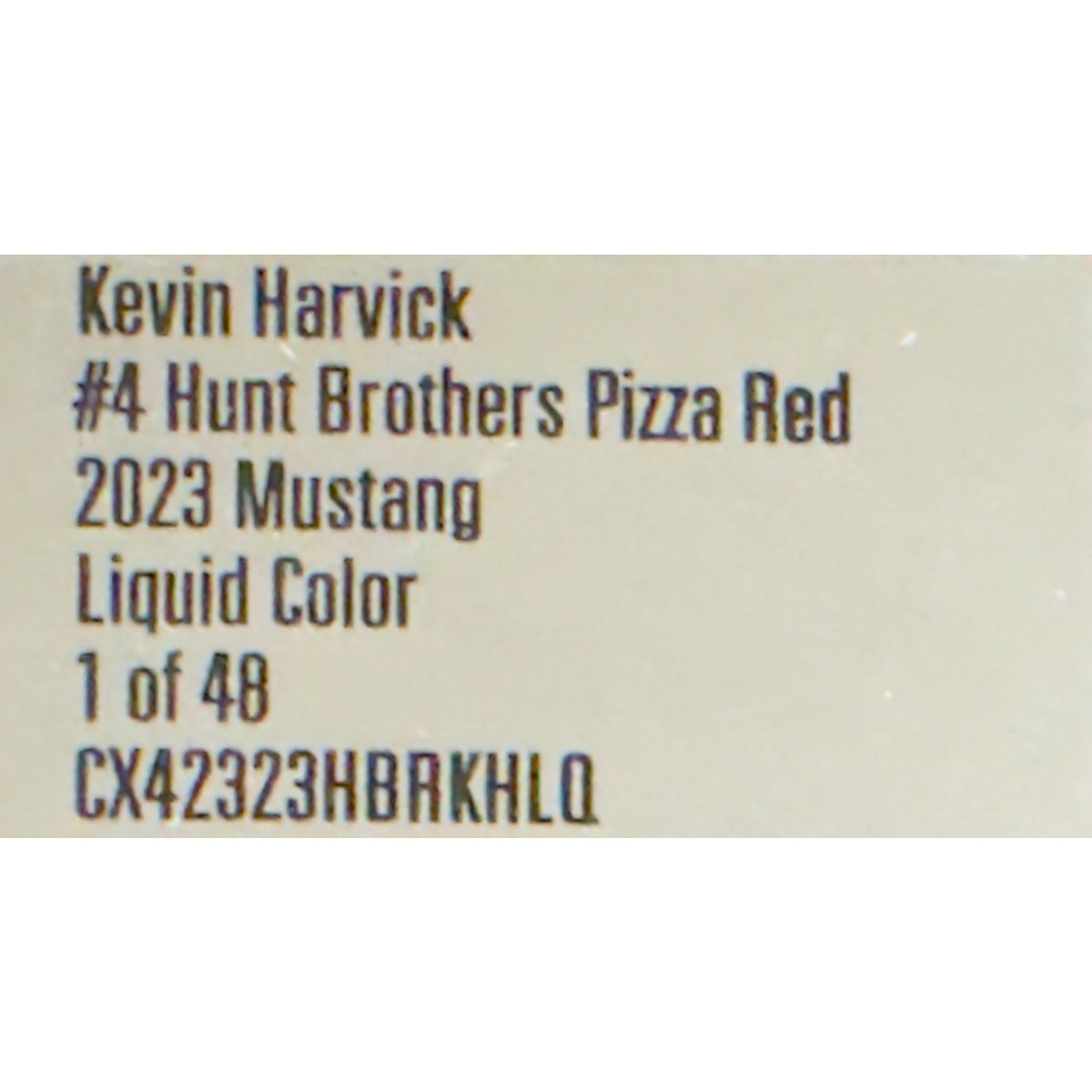 Kevin Harvick #4 Hunt Brothers Pizza Red 2023 Mustang Liquid Color 1 /48 DIN 36