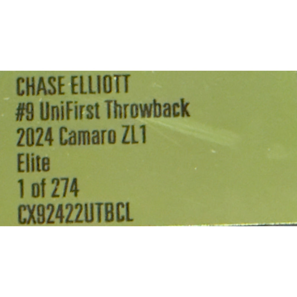 Chase Elliott #9 UniFirst Throwback 2024 Camaro ZL1 ELITE 1/274 DIN 6