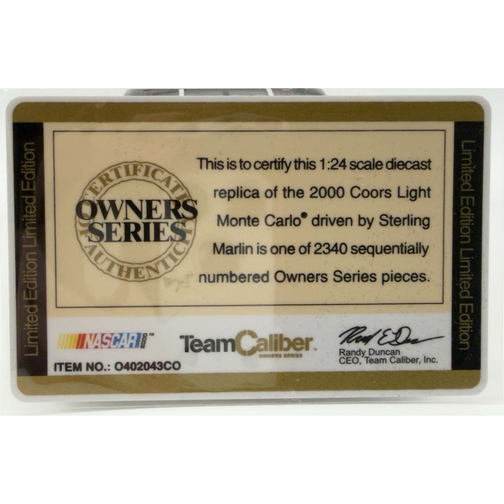 Sterling Marlin #40 Coors Light 2000 Monte Carlo Owner's Series 1/2340