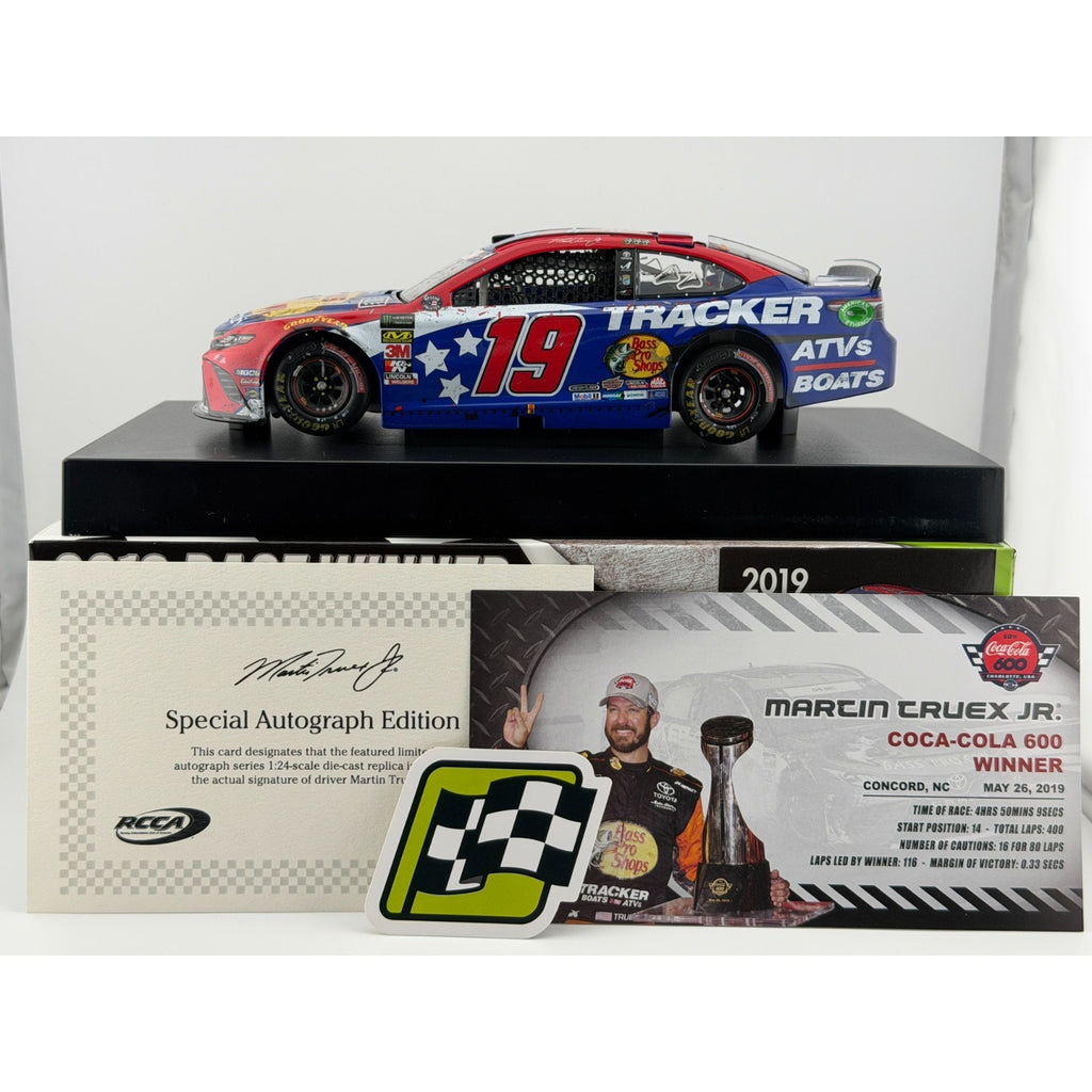 Martin Truex Jr. #19 Bass Pro Patriotic 2019 Charlotte Win Autographed 1/250