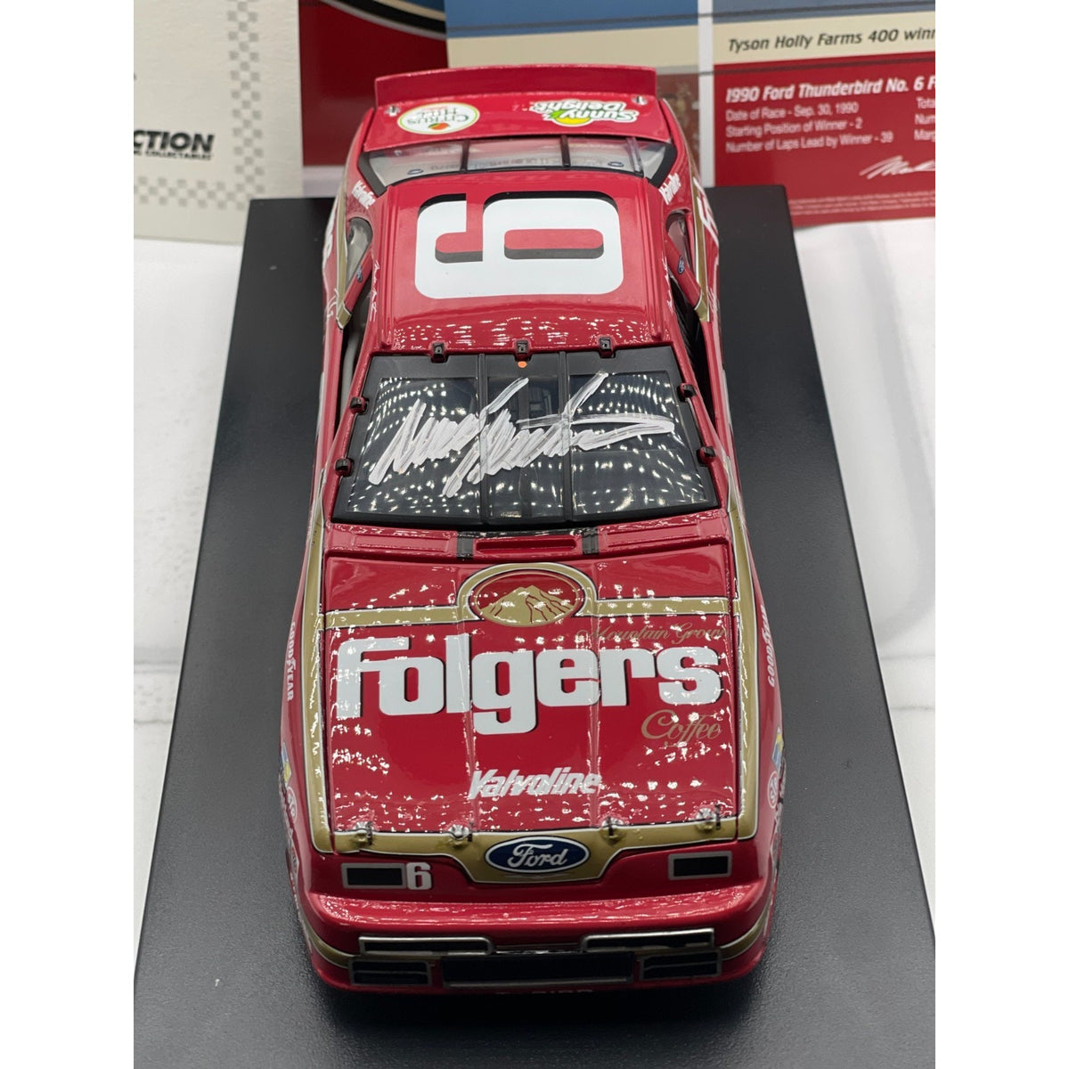 Mark Martin #6 Folgers North Wilkesboro Win 1990 Thunderbird Auto 1/24 1 of 350