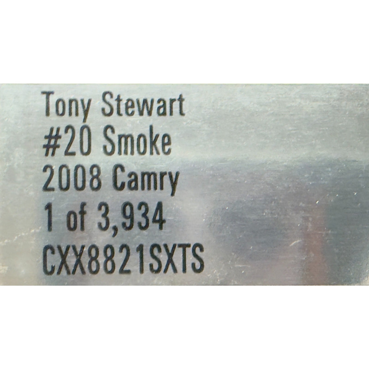 Tony Stewart #20 Smoke 2008 Toyota Camry 1:24 1 of 3934 DIN 3581 NASCAR