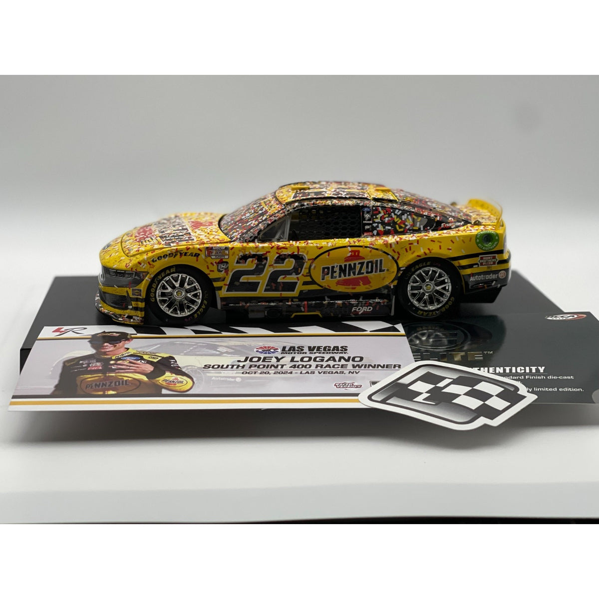 Joey Logano #22 Pennzoil Vegas Win 2024 Mustang ELITE 1:24 1/167 DIN 93