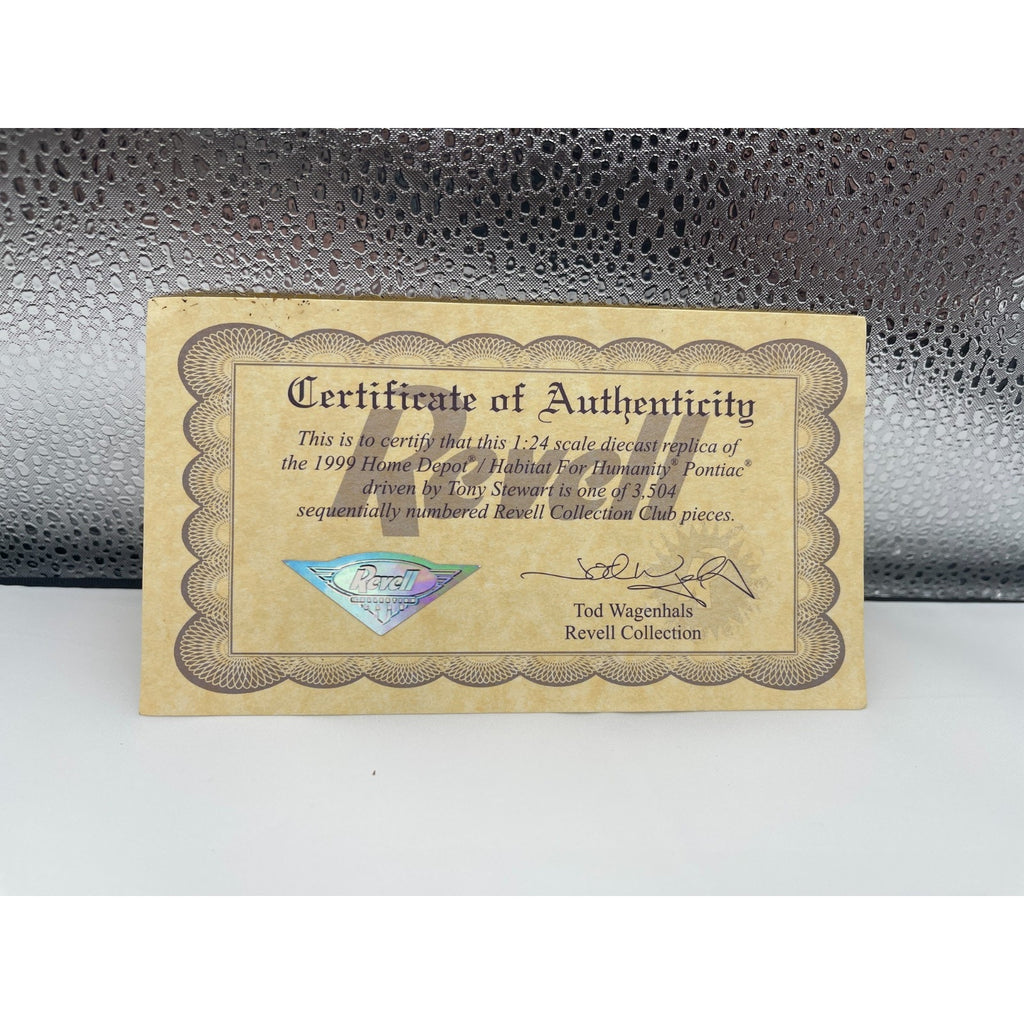 Tony Stewart #20 Home Depot Habitat for Humanity 1999 Pontiac Revell 1:24 - No Box