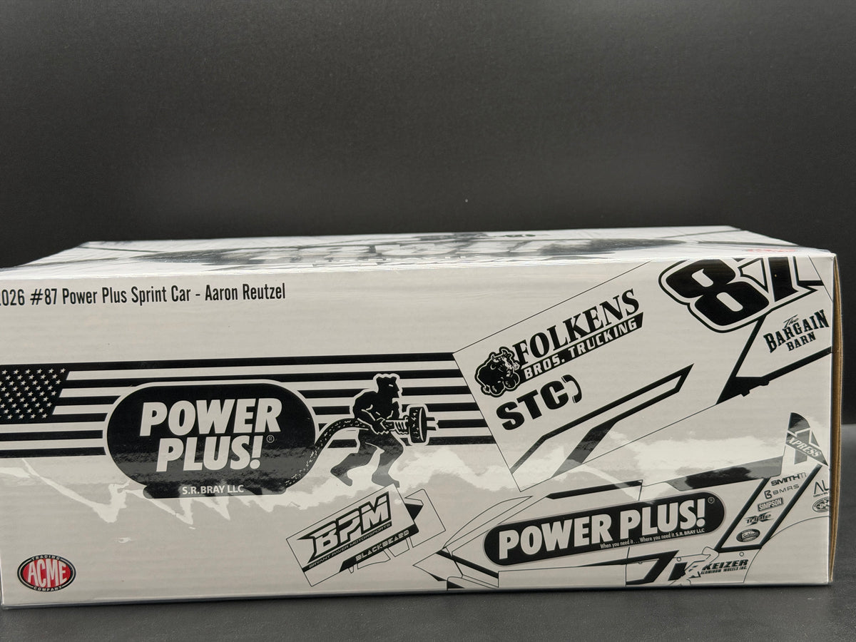 2026 Aaron Reutzel #87 PowerPlus Sprint Car White – ACME A1826009 – original photograph 11