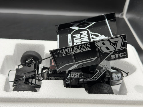 2026 Aaron Reutzel #87 PowerPlus Sprint Car Black – ACME A1826012 – front three-quarter view