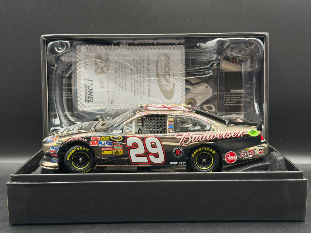 Kevin Harvick #29 Budweiser Military Tribute 2011 Impala RCCA Elite White Gold 1:24, car with packaging