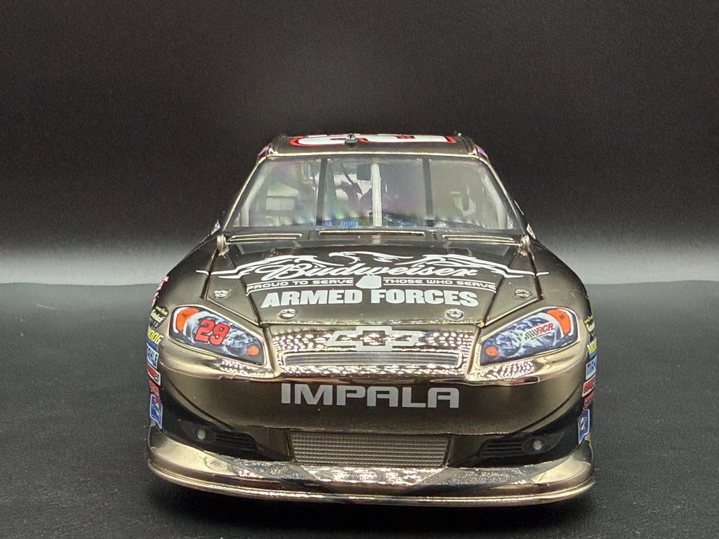 Kevin Harvick #29 Budweiser Military Tribute 2011 Impala RCCA Elite White Gold 1:24, front view