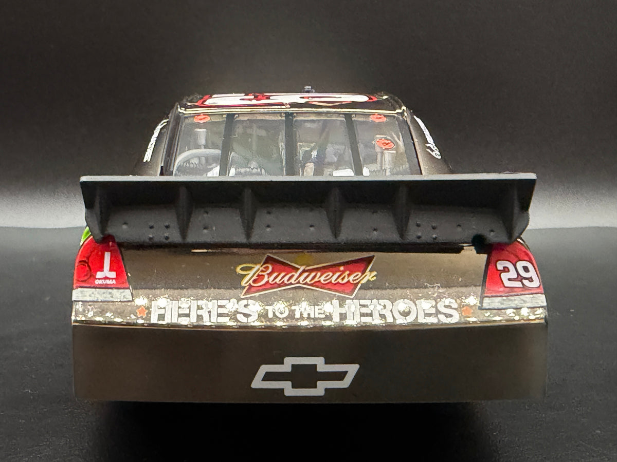Kevin Harvick #29 Budweiser Military Tribute 2011 Impala RCCA Elite White Gold 1:24, rear view