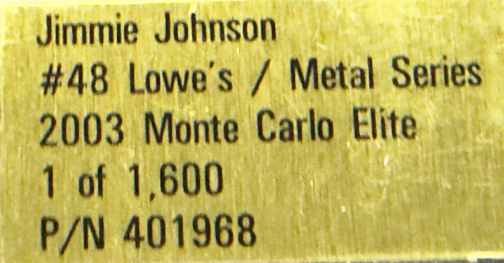 Jimmie Johnson #48 Lowe's 2003 Monte Carlo ELITE Metal 1/1600 DIN 330 — photo 16