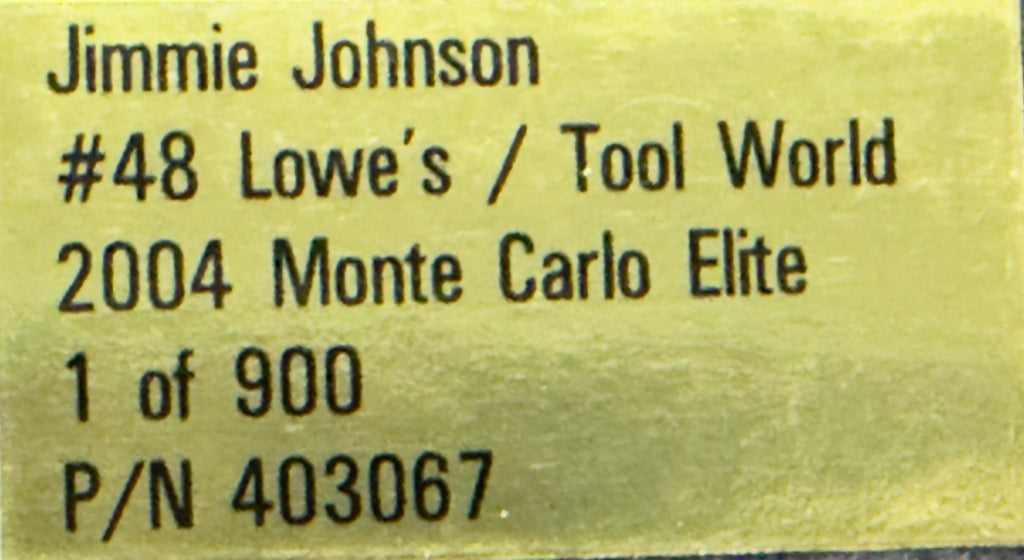 Jimmie Johnson #48 Lowe's Tool World 2004 ELITE 1/900 DIN 647 — photo 13