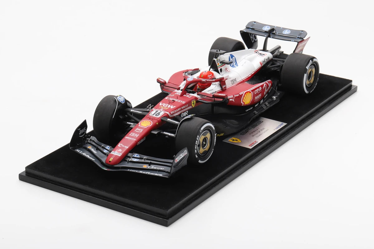 Ferrari SF-25, Italy GP 2025 / Charles Leclerc, Looksmart 1:18 scale model, front three-quarter manufacturer photograph.