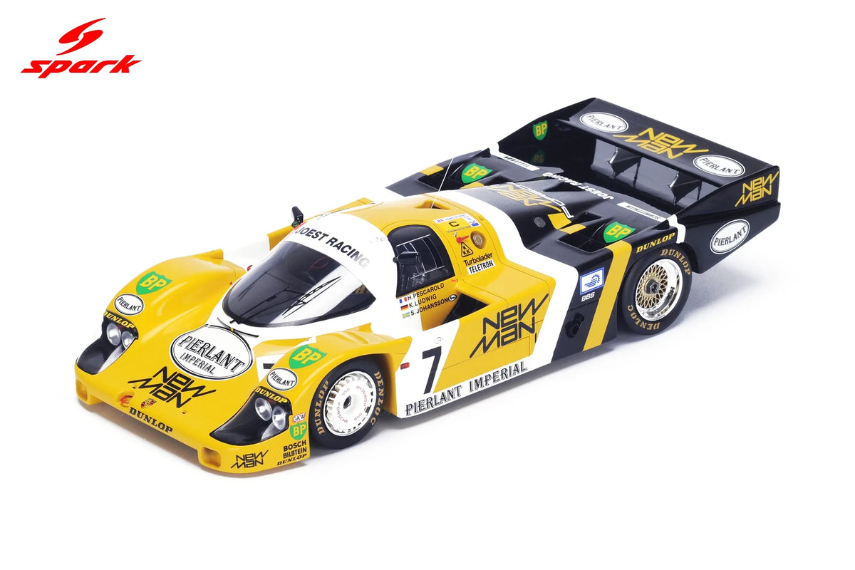 Porsche 956 #7, Le Mans 1984 winner, Spark 1:18 scale model, front three-quarter manufacturer photograph.