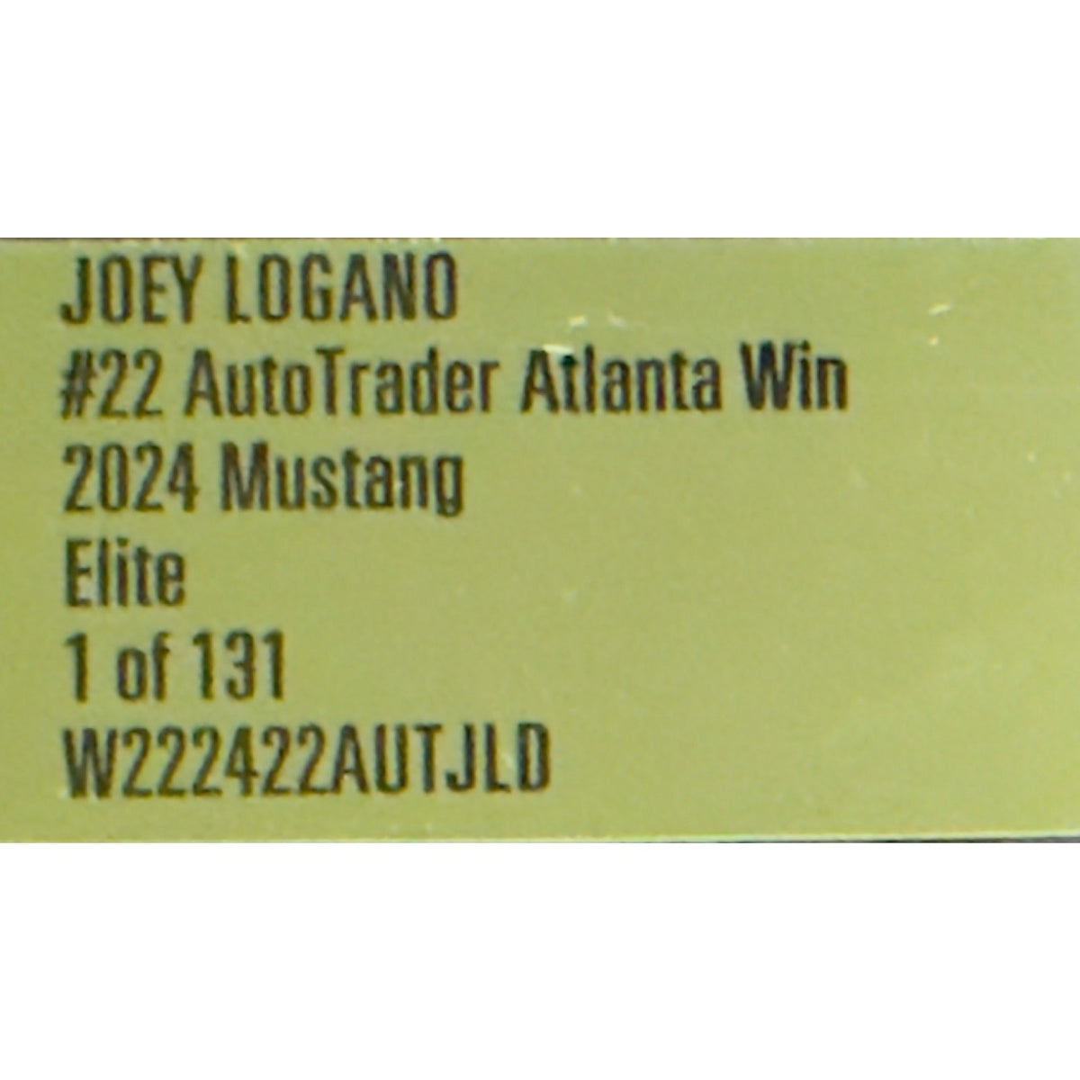 Joey Logano #22 AutoTrader Atlanta Win 2024 Mustang ELITE 1:24 1/131 DIN 41