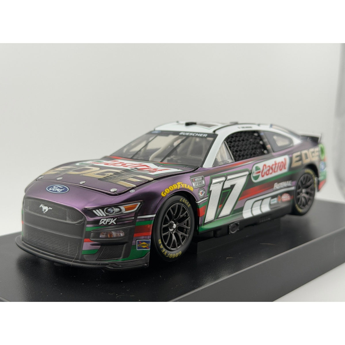 3/4 Front Hero — Chris Buescher #17 Castrol 2023 Mustang Color Chrome 1:24 1/84 DIN 65