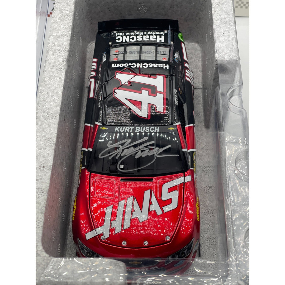 Kurt Busch #41 Haas Automation Autographed 2015 SS Liquid Color Elite 1 of 25