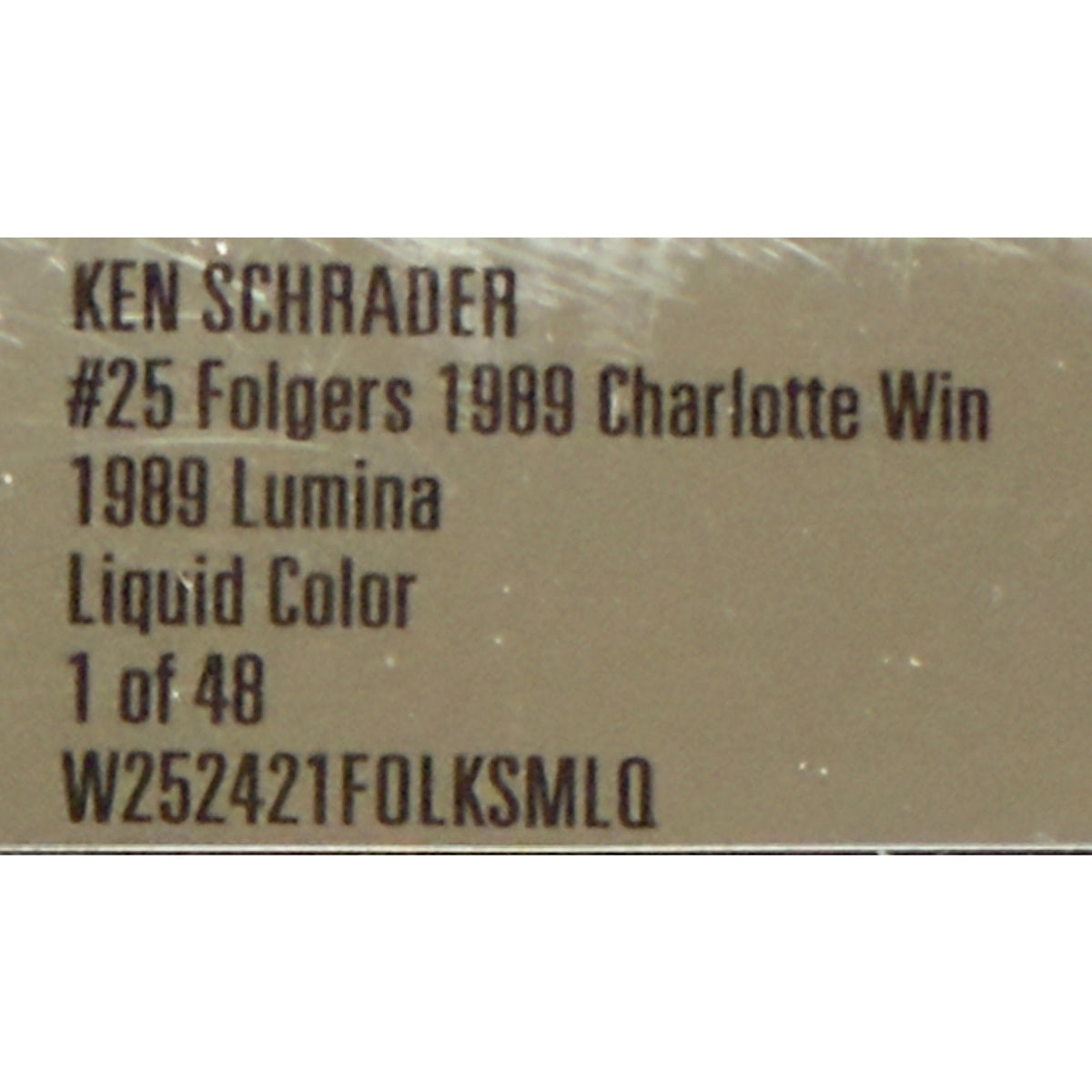 Ken Schrader #25 Folgers 1989 Charlotte Win Liquid Color 1/48 DIN 34