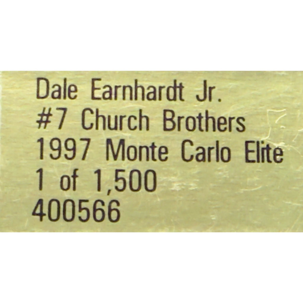 Dale Earnhardt Jr. #7 Church Brothers 1997 Monte Carlo Elite 1/1500 DIN 865 1:24