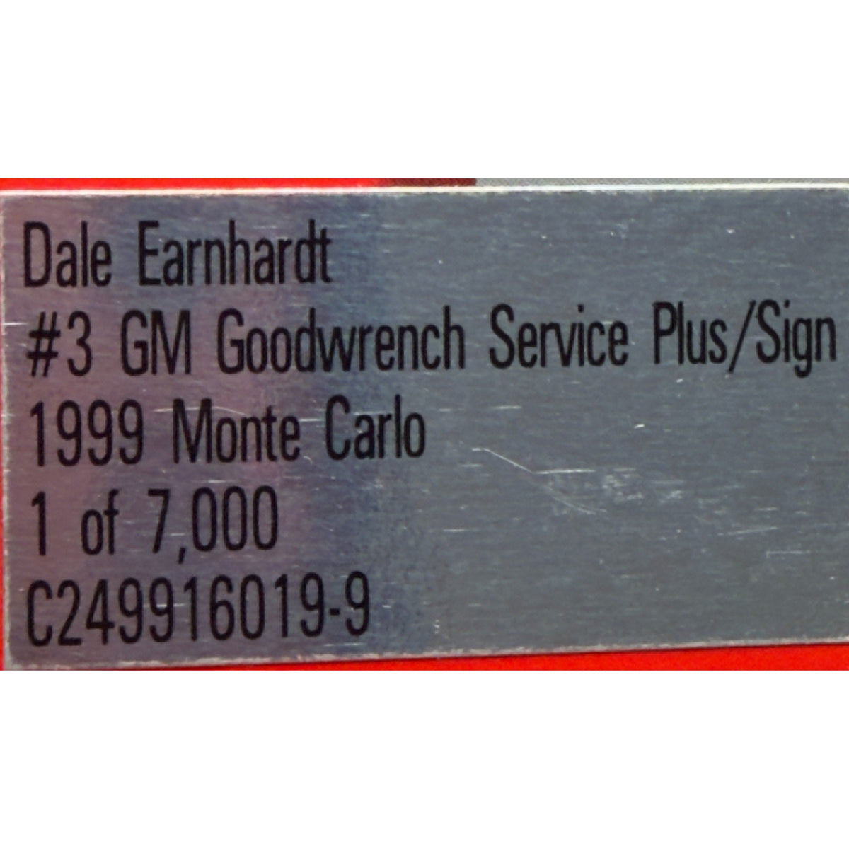 Dale Earnhardt #3 GM Goodwrench 1999 Monte Carlo Clear Window Bank 1/7000