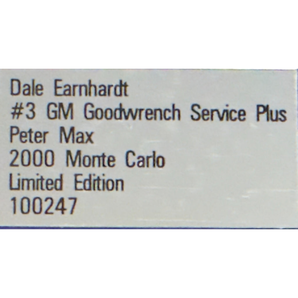 Dale Earnhardt #3 Peter Max Goodwrench 2000 Monte Carlo BWC Black Window 1:24