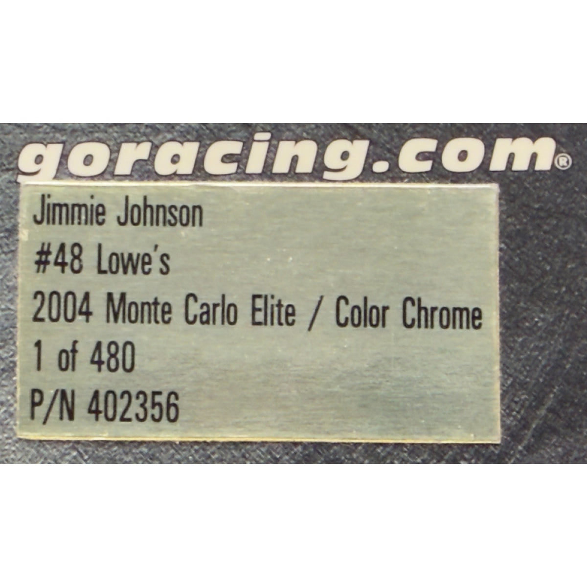 Jimmie Johnson #48 Lowe's 2004 Monte Carlo ELITE Color Chrome 1/480 DIN 424