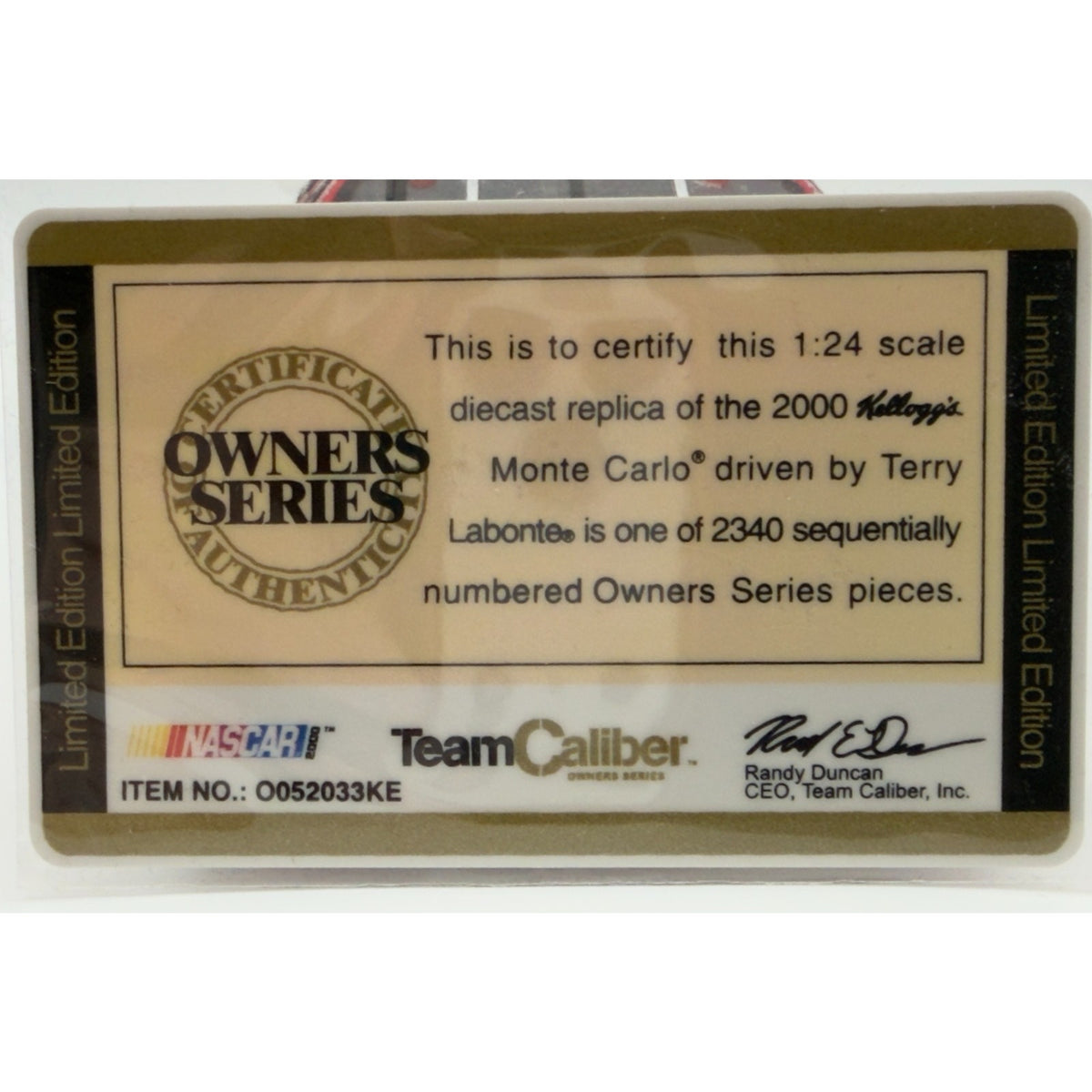 Terry Labonte #5 Kellogg's 2000 Monte Carlo Team Caliber 1/2340 DIN 506