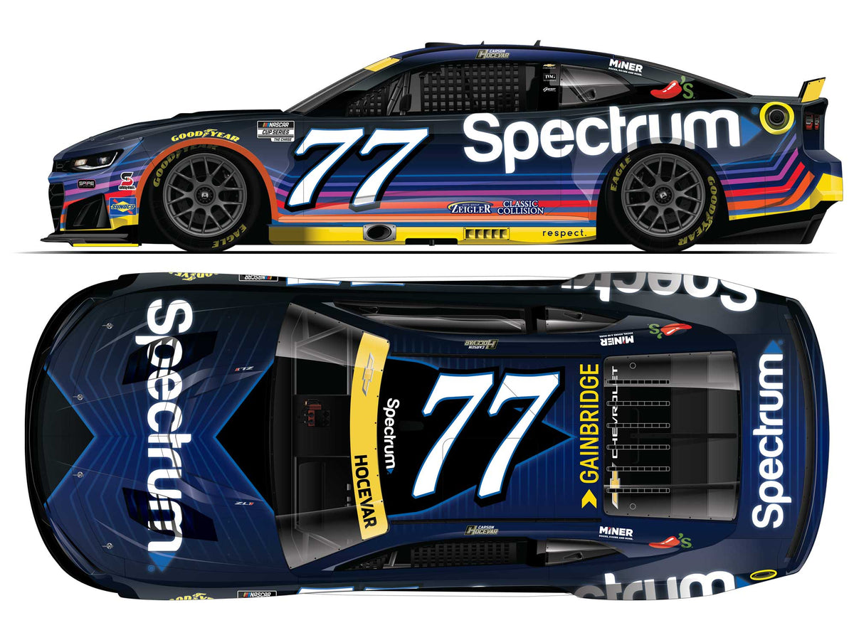 Carson Hocevar #77 Spectrum Dark Mode 2026 Chevrolet 1:24 ARC official Lionel Racing supplier artwork