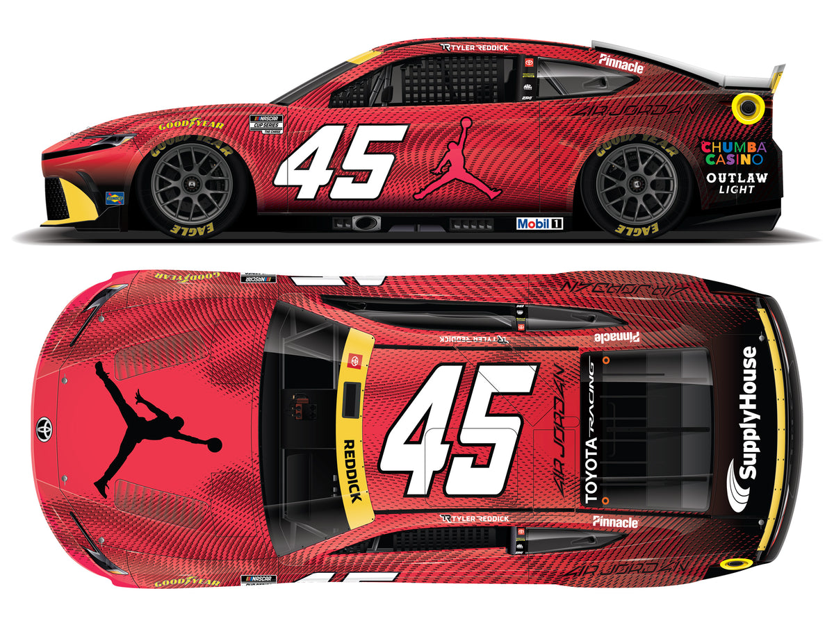 Tyler Reddick #45 Jordan Brand Red 2026 Toyota Camry XSE — representative original supplier artwork; final scale and finish may differ
