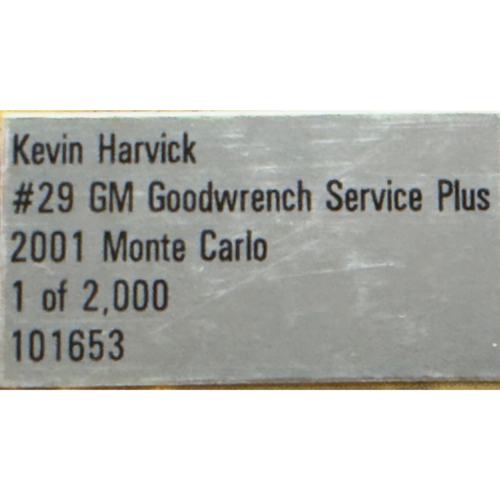 Kevin Harvick #29 GM Goodwrench 2001 Monte Carlo 24K Gold 1:24 1 of 2000