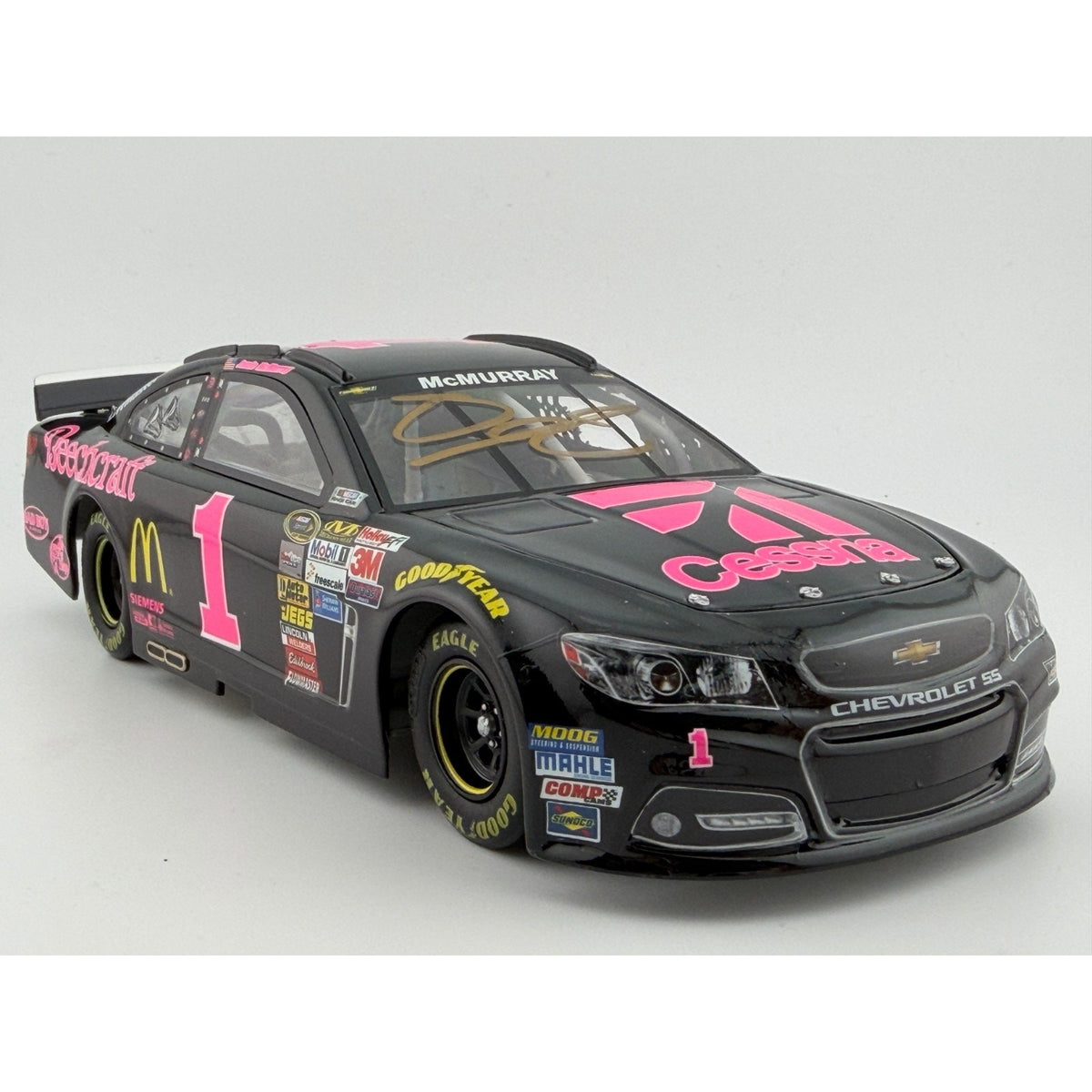 Jamie McMurray #1 Cessna Breast Cancer 2014 Chevy SS Autographed 1/144 DIN 115