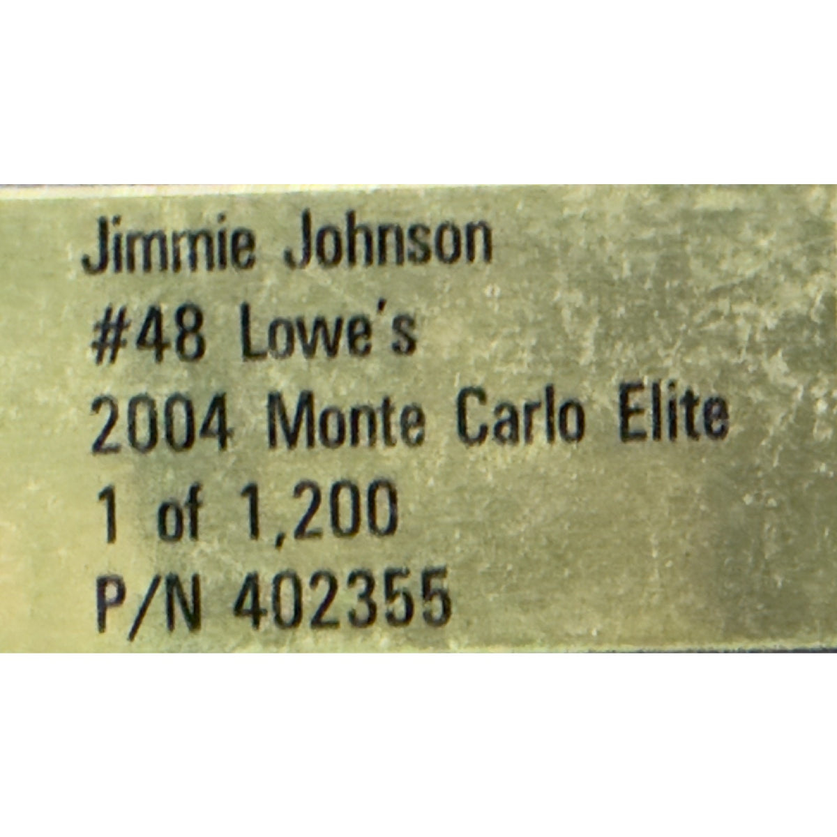 Jimmie Johnson #48 Lowe's 2004 Monte Carlo ELITE 1/1200 DIN 468 1:24